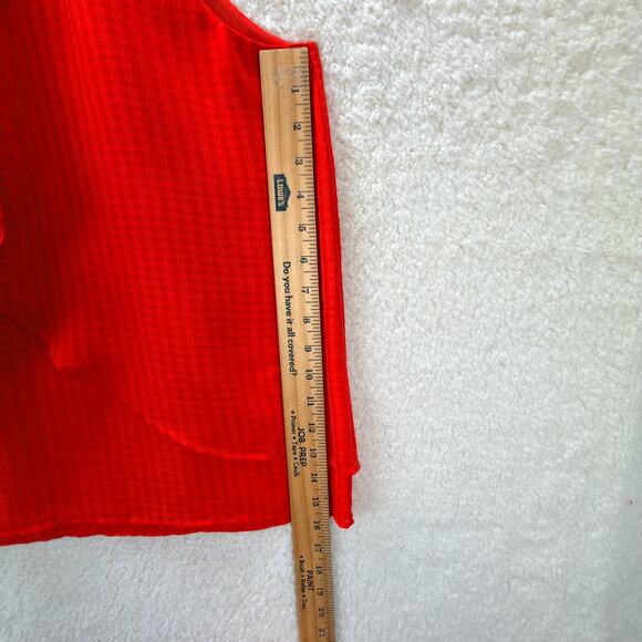 Ann Taylor Halter Neck Red Top Ruffled Front Size M Sleeveless Layered Casual - Picture 6 of 12